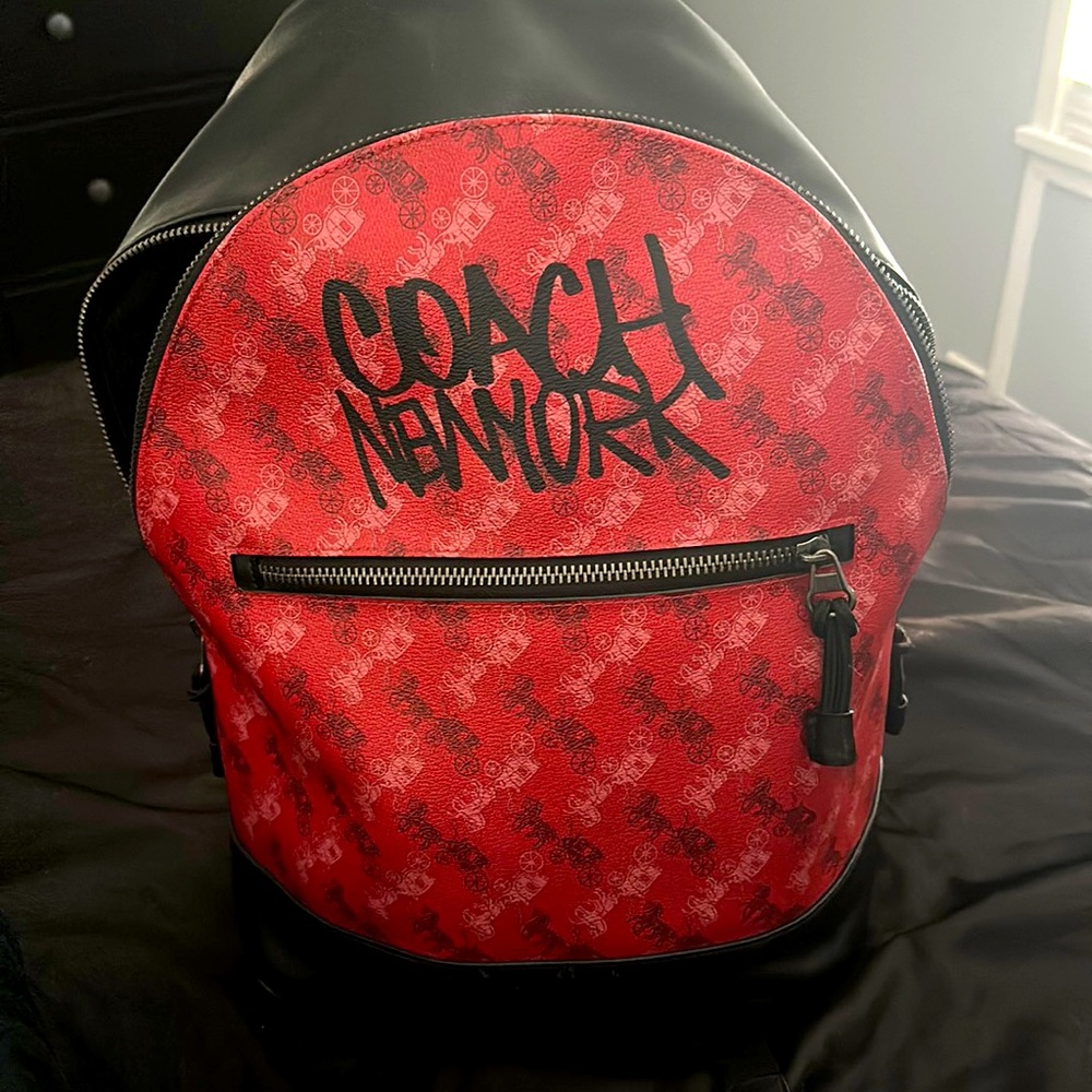 COACH WEST SLIM BACKPACK WITH HORSE AND CARRIAGE PRINT
